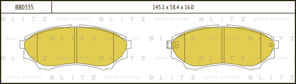 Колодки тормозные дисковые FORD Ranger 02-/MAZDA B-Serie 02- BLITZ BB0335