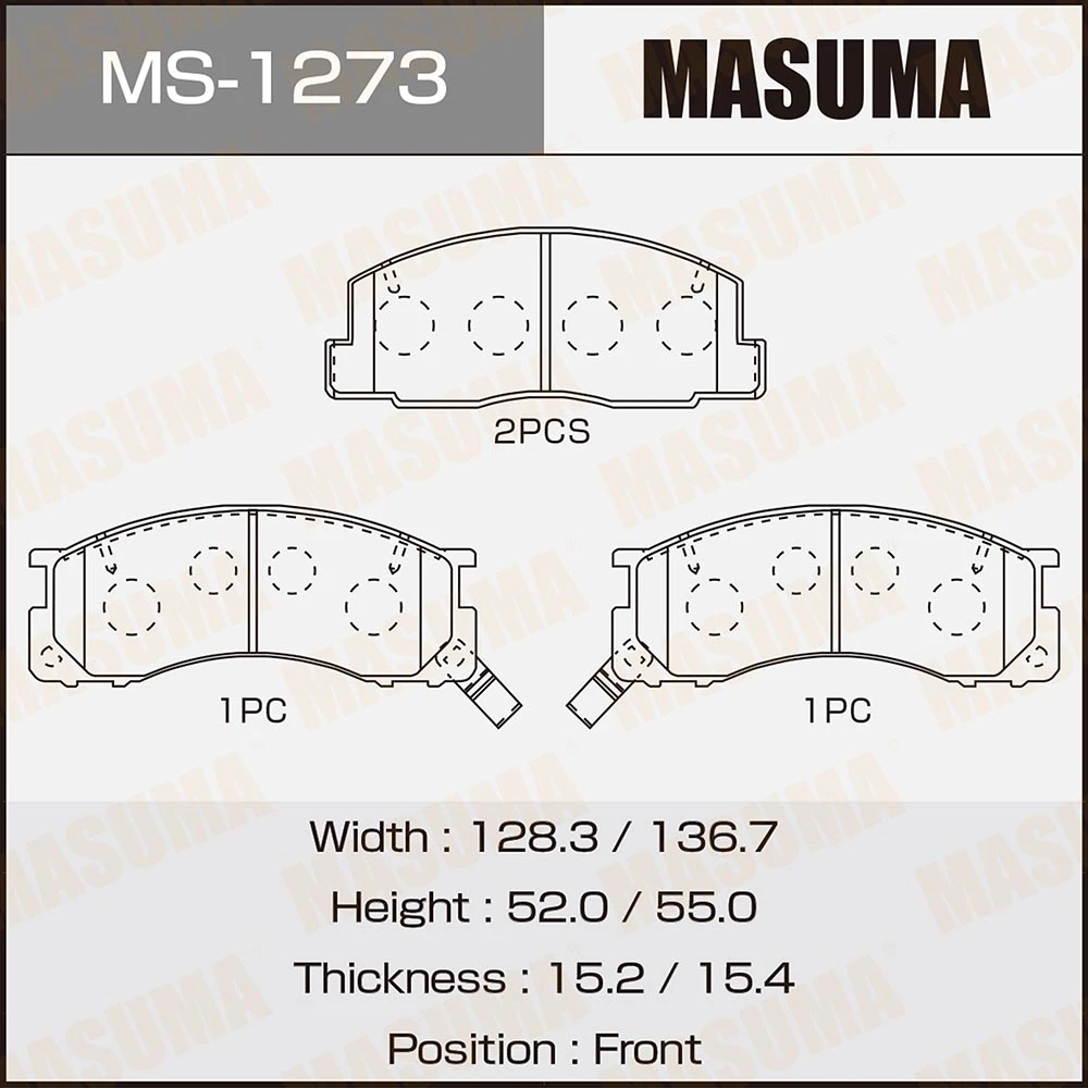 Колодки тормозные дисковые Masuma MS-1273