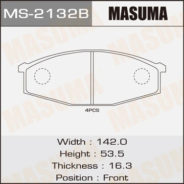 Колодки тормозные дисковые Masuma MS-2132