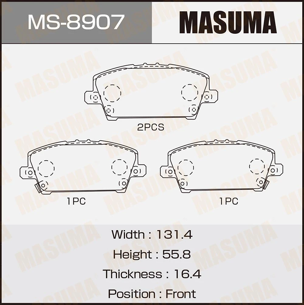 Колодки тормозные дисковые Masuma MS-8907