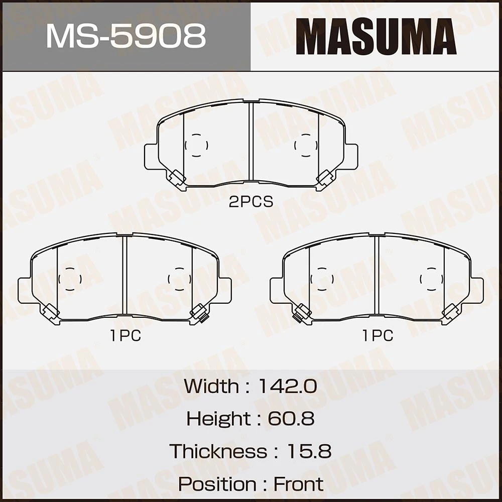 Колодки тормозные дисковые Masuma MS-5908