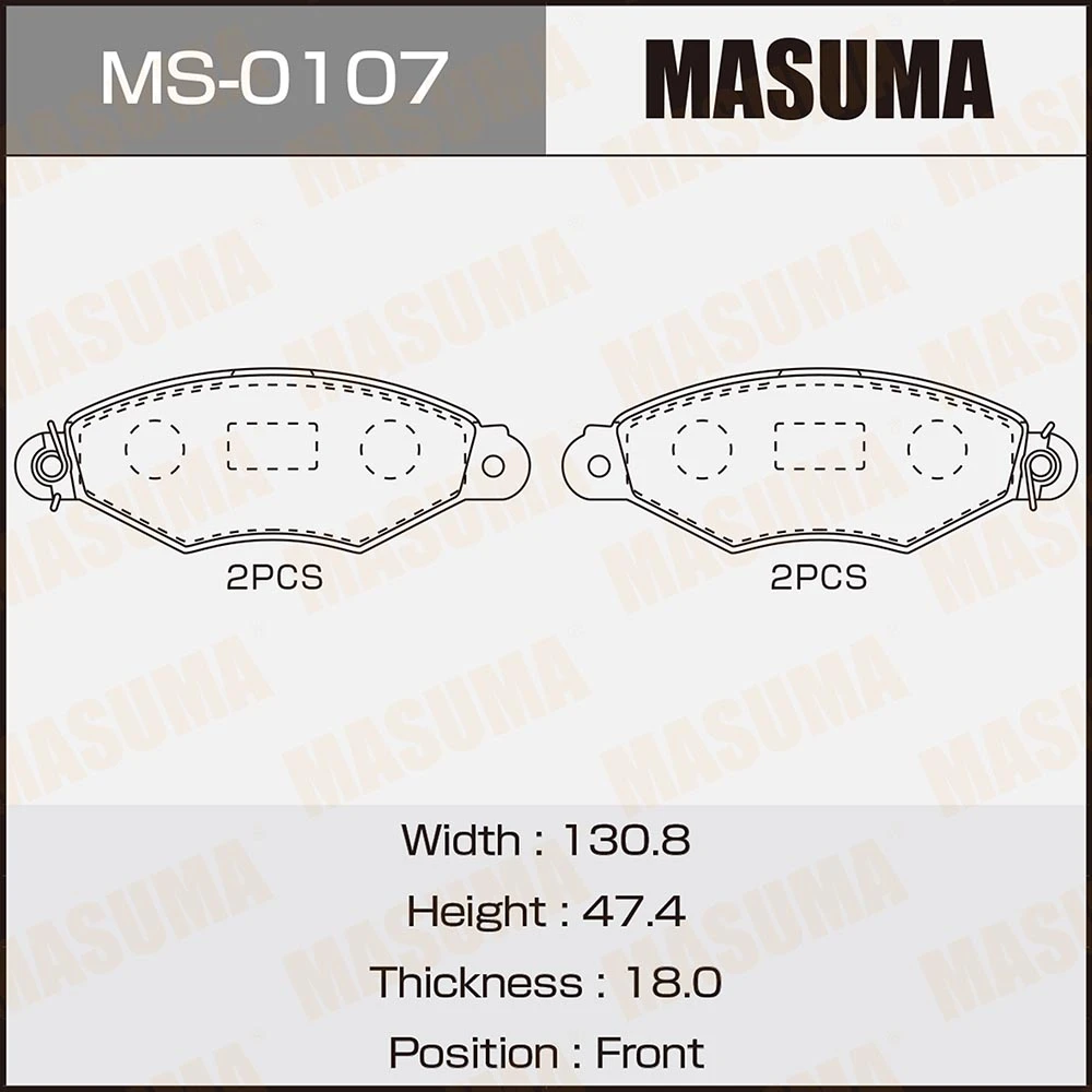 Колодки тормозные дисковые Masuma MS-0107