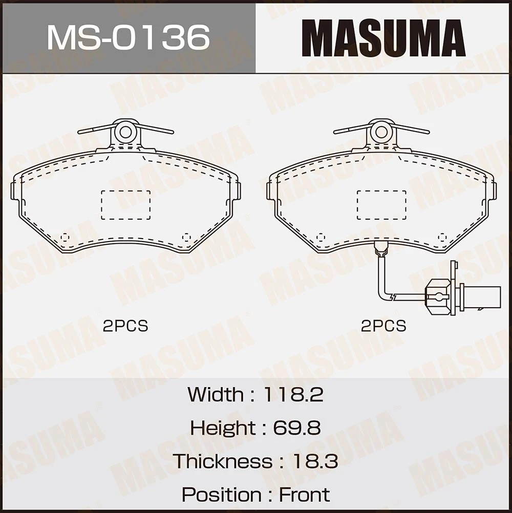 Колодки тормозные дисковые Masuma MS-0136
