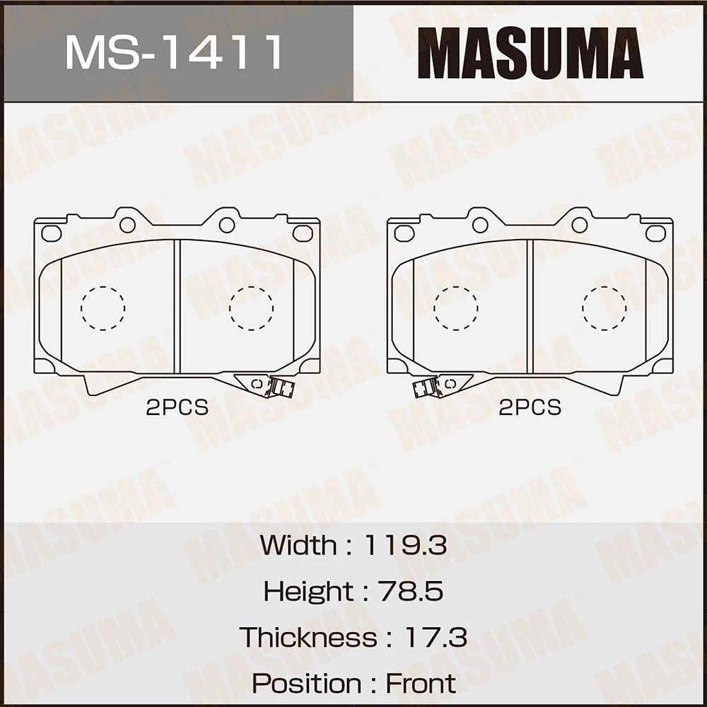 Колодки тормозные дисковые Masuma MS-1411