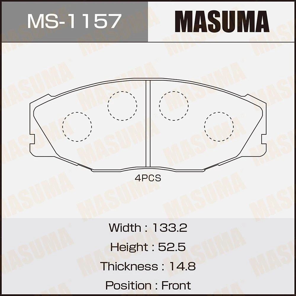 Колодки тормозные дисковые Masuma MS-1157