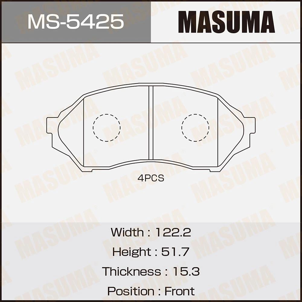 Колодки тормозные дисковые Masuma MS-5425