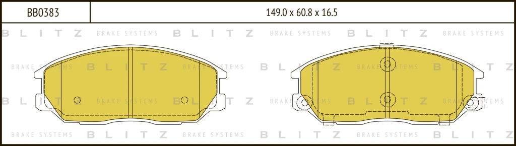 Колодки тормозные дисковые передние CHEVROLET Captiva 06- BLITZ BB0383