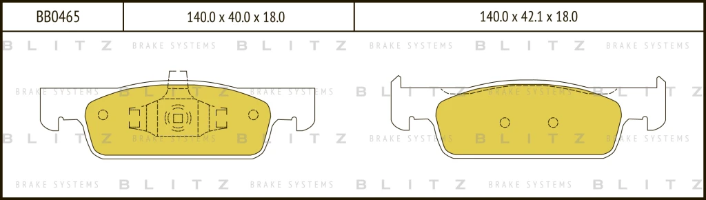 Колодки тормозные дисковые передние RENAULT Clio/Logan/Sandero 12- BLITZ BB0465