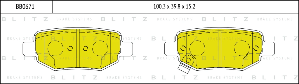Колодки тормозные дисковые задние BLITZ BB0671
