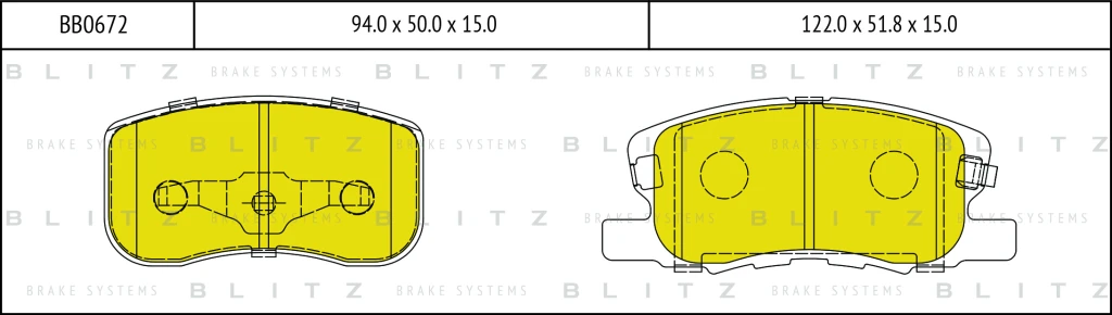 Колодки тормозные дисковые передние BLITZ BB0672