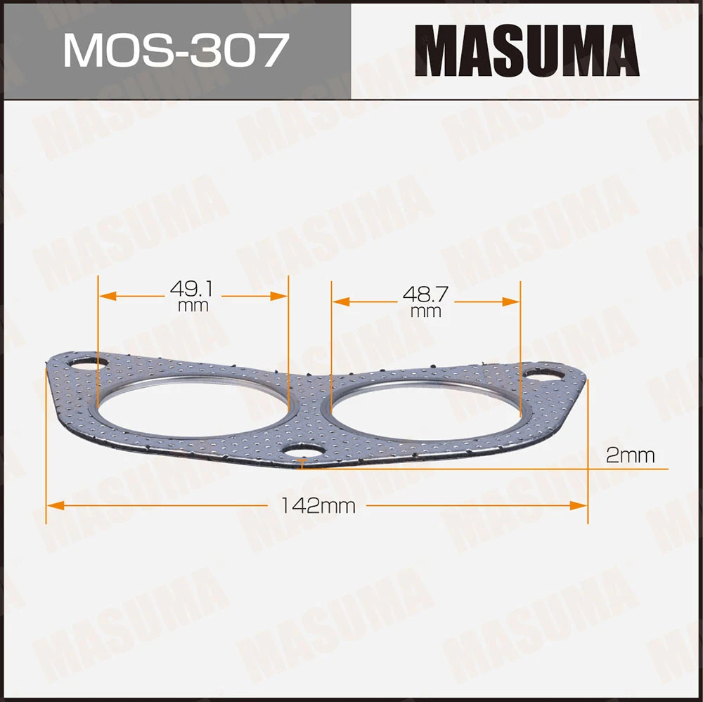 Прокладки глушителя 49.1/48.7x142x2 Masuma MOS-307