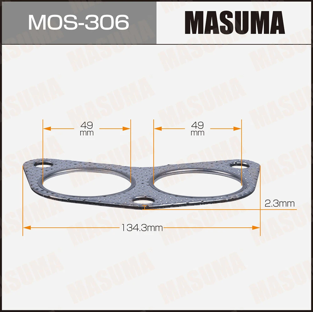 Прокладки глушителя 49x134.3x2.3 Masuma MOS-306
