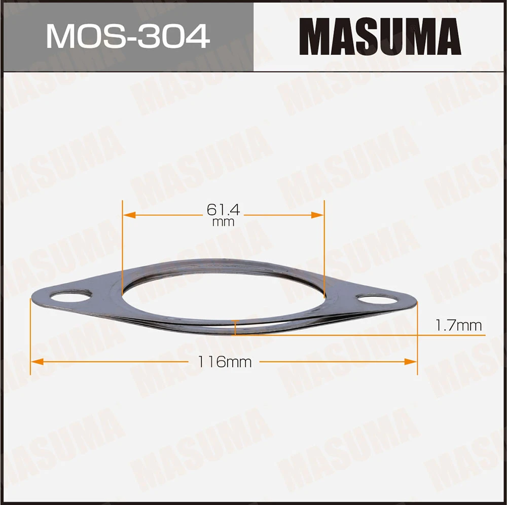 Прокладки глушителя 61.4x116x1.7 Masuma MOS-304
