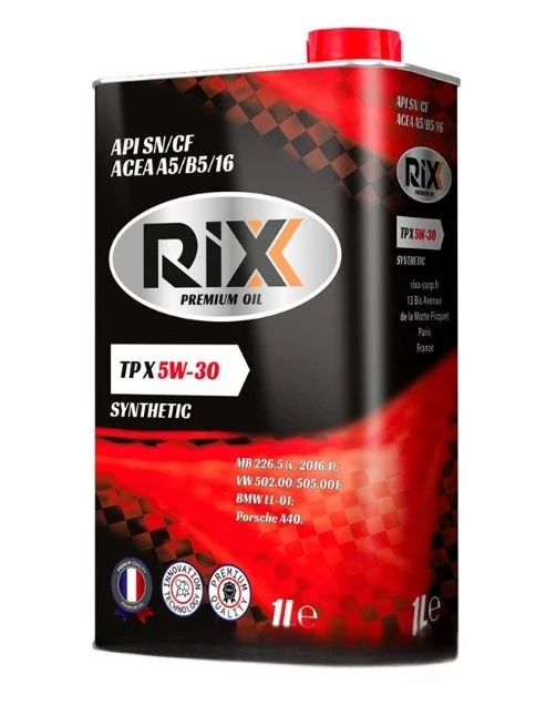 Моторное масло RIXX TP X 5W-30 A5/B5 синтетическое 1 л