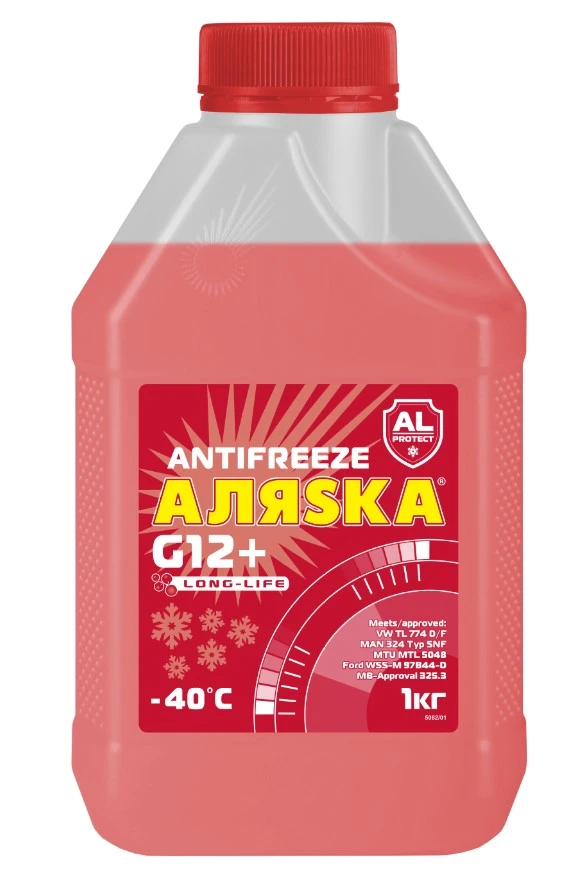 Антифриз Аляска Long Life G12+ красный -40°С 1 кг