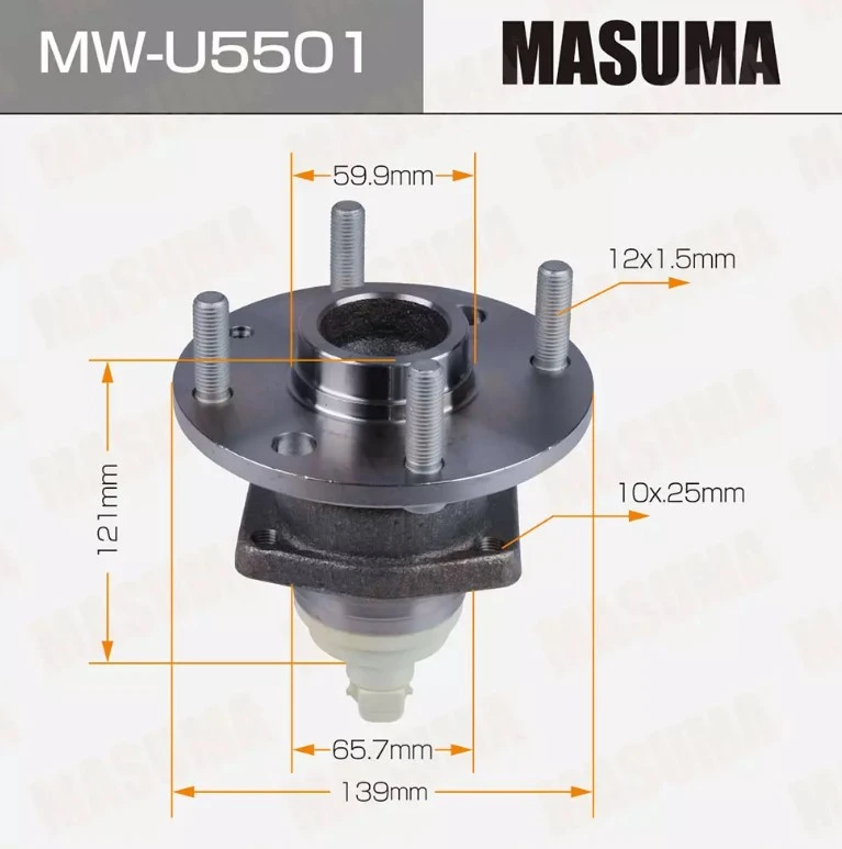 Ступица колеса задняя с ABS Masuma MW-U5501