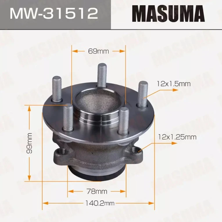 Ступица колеса задняя Masuma MW-31512