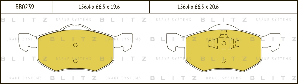 Колодки тормозные дисковые BLITZ BB0239