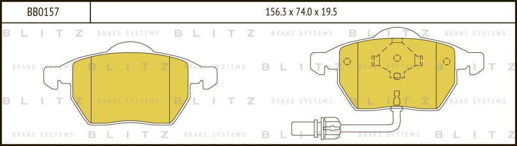 Колодки тормозные дисковые AUDI A4/A6 96-/VW Passat/Golf 1/97- BLITZ BB0157
