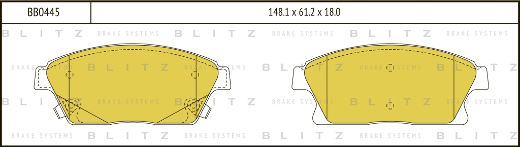Колодки тормозные дисковые передние CHEVROLET Cruze 09-OPEL Astra J/Mokka 11- BLITZ BB0445
