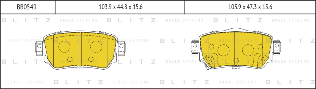 Колодки тормозные дисковые задние NISSAN X-Trail 13- BB0549 BLITZ 