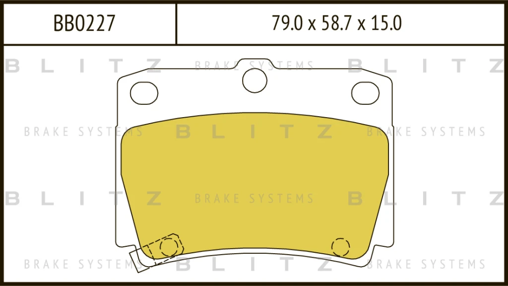 Колодки тормозные дисковые задние MITSUBISHI Pajero Sport 98- BLITZ BB0227