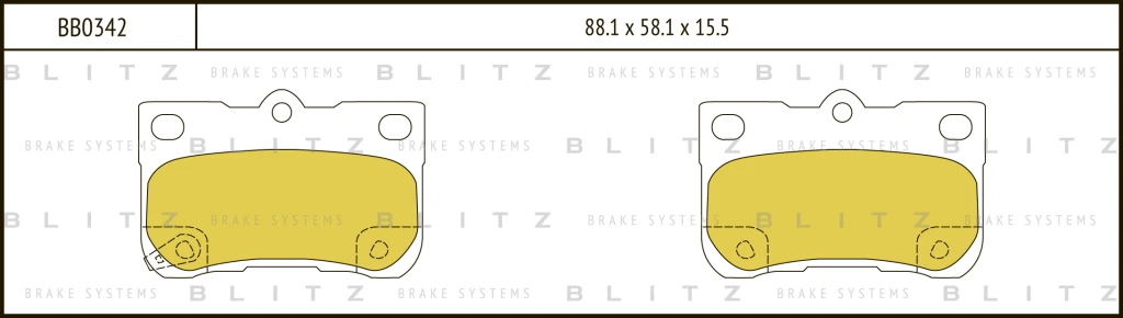 Колодки тормозные дисковые BLITZ BB0342