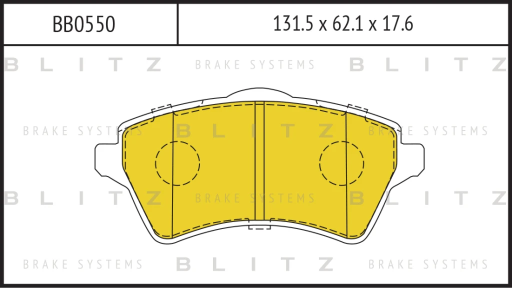 КОЛОДКИ ТОРМОЗНЫЕ ДИСКОВЫЕ BLITZ bb0550