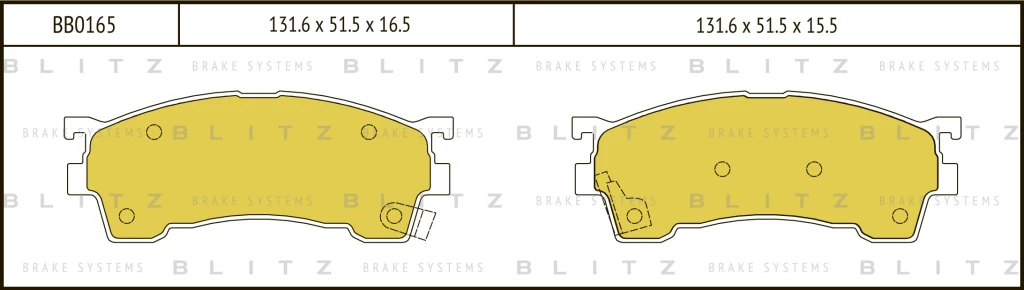 Колодки тормозные дисковые MAZDA 626 IV 92-98 BLITZ BB0165