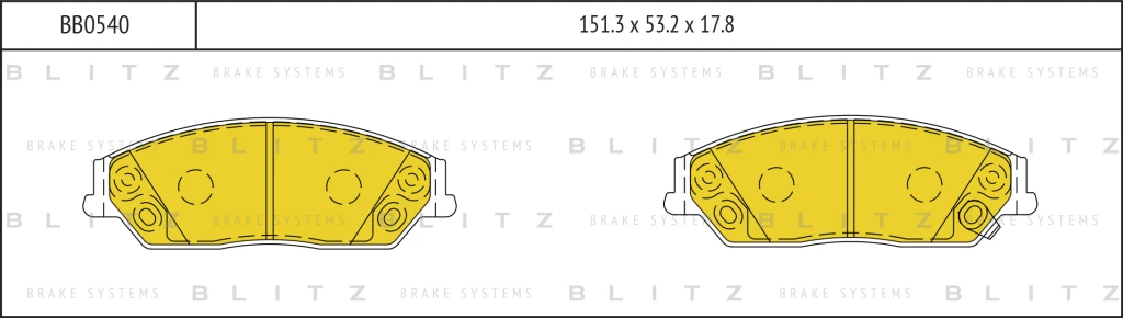 Колодки тормозные дисковые передние BLITZ BB0540