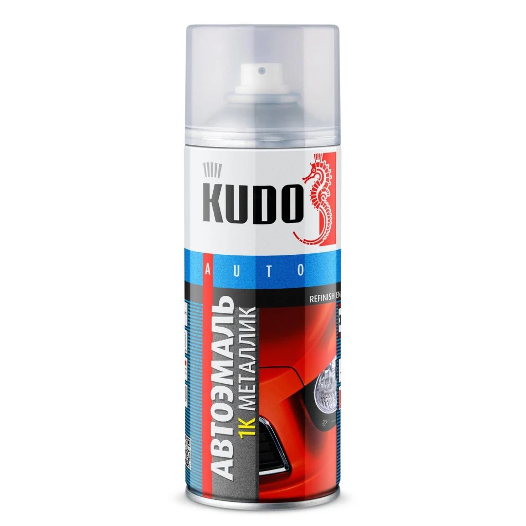 Краска металлик "KUDO" 413 Ледяной светлое серебро металлик (520 мл) (аэрозоль)