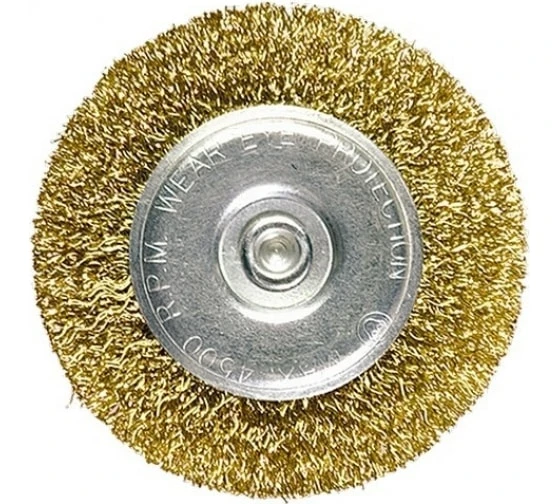Щетка для дрели "MATRIX" 100 мм (плоская со шпилькой, латунь витая проволока)