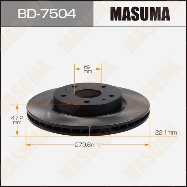 Диск тормозной передний Masuma BD-7504
