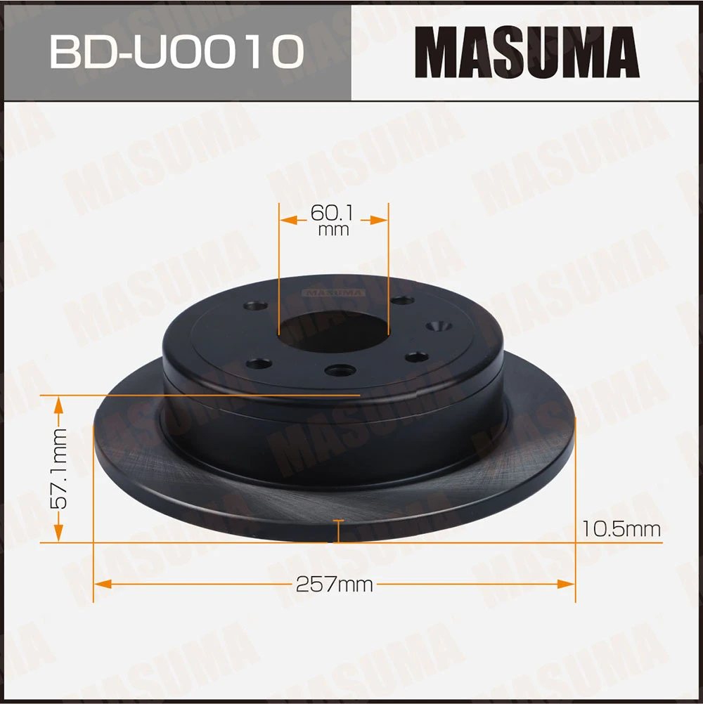 Диск тормозной задний Masuma BD-U0010
