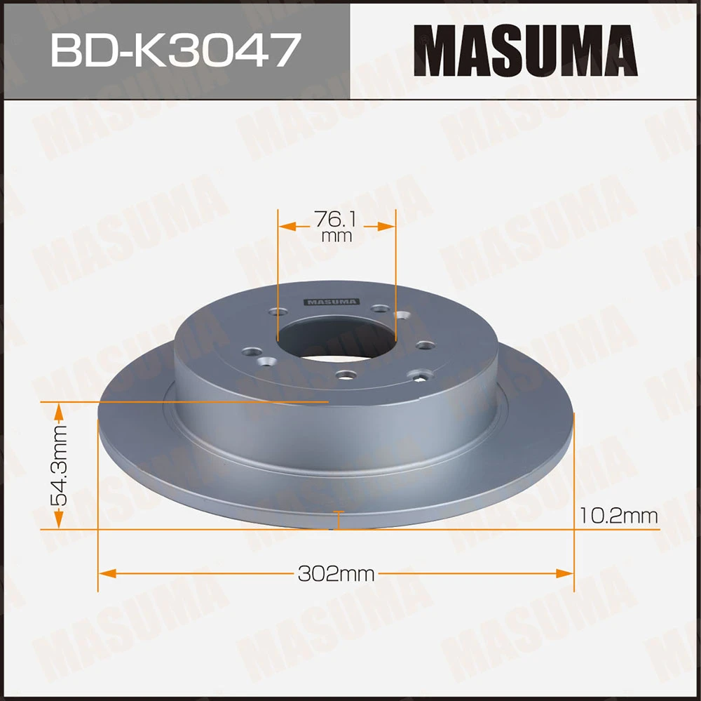 Диск тормозной задний Masuma BD-K3047