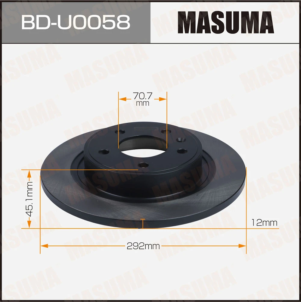 Диск тормозной задний Masuma BD-U0058