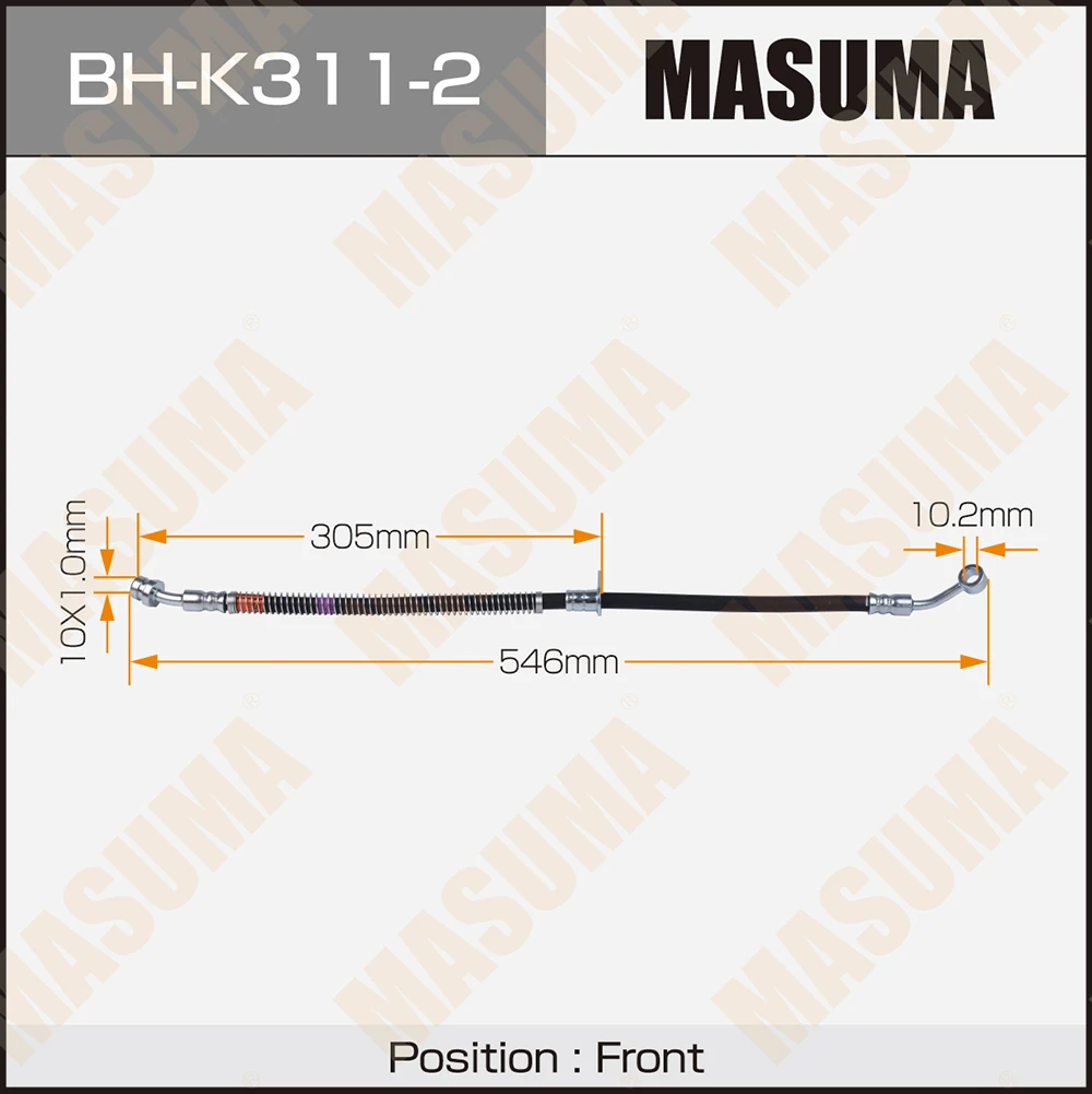 Шланг тормозной передний левый Masuma BH-K311-2