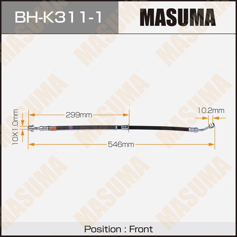 Шланг тормозной передний правый Masuma BH-K311-1