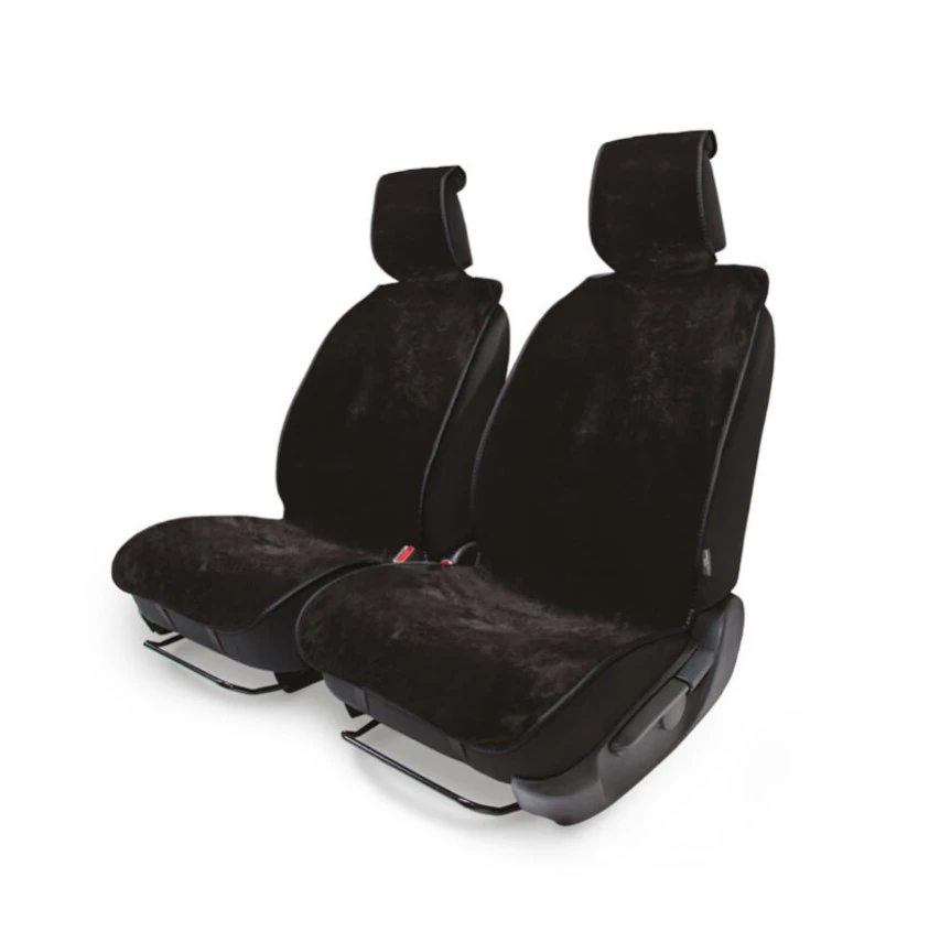 Накидка на сиденье искусственный мех черный "AUTOPROFI" (на перед. сидение) (2 шт)