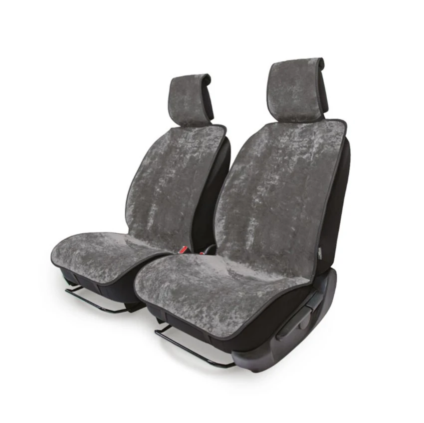Накидка на сиденье искусственный мех серый "AUTOPROFI" (на перед. сидение) (2 шт)