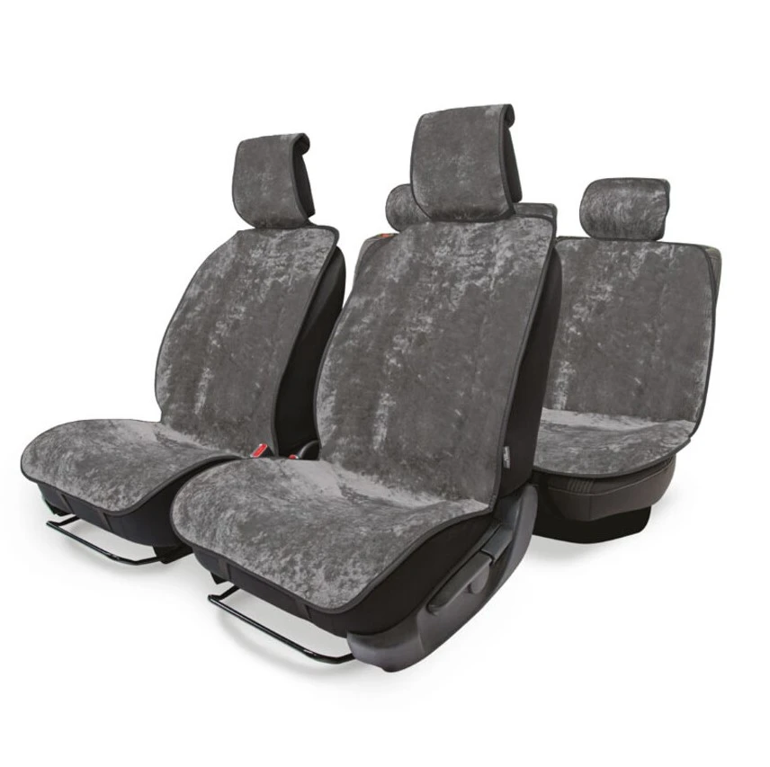 Накидка на сиденье искусственный мех серый "AUTOPROFI" (5 шт)
