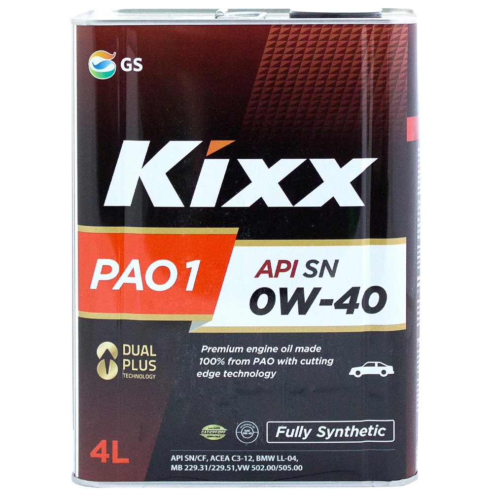 Моторное масло Kixx PAO1 0W-40 4 л