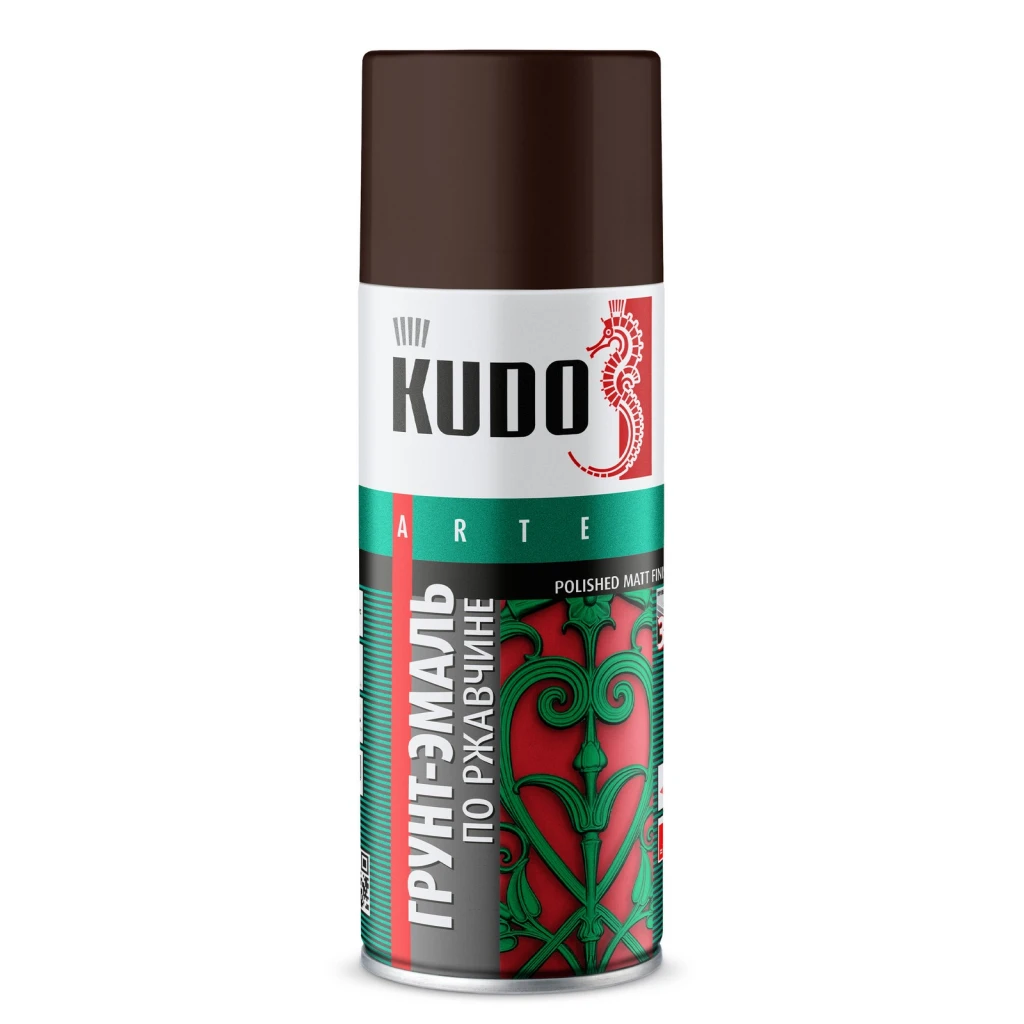 Грунт-эмаль по ржавчине "KUDO" (520 мл) (шоколадно-коричневый) (аэрозоль) (RAL 8017)