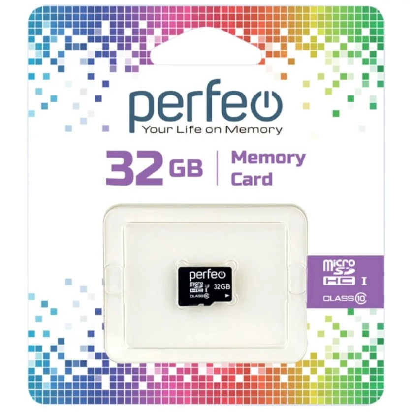 Карта памяти micro SD (32 GB) "Perfeo" class 10 (SD адаптер)