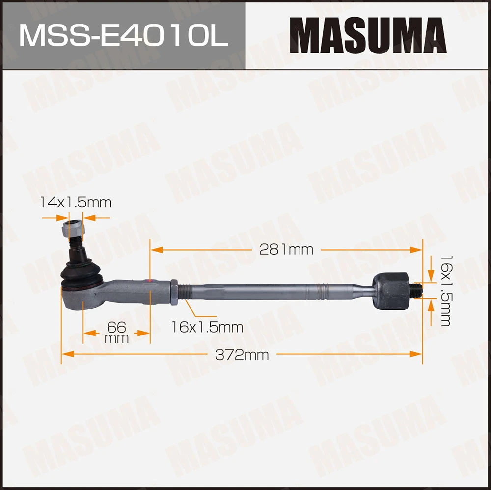 Тяга рулевая левая с наконечником Masuma MSS-E4010L