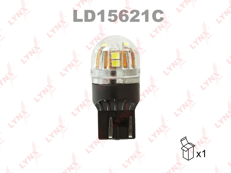 Лампа светодиодная LED W21/5W T20 12V W3x16q SMDx15 6800K CANbus LYNXauto LD15621C
