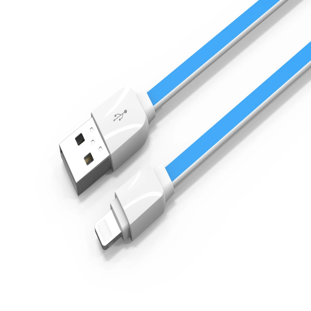 Кабель для телефона "LDNIO" XS-07 USB - Lightning (2.1A, медь, голубой) 1м