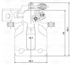 Суппорт тормозной задний правый d=36 мм TRIALLI CF 001921