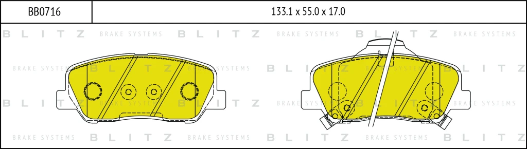 Колодки тормозные дисковые передние BLITZ BB0716