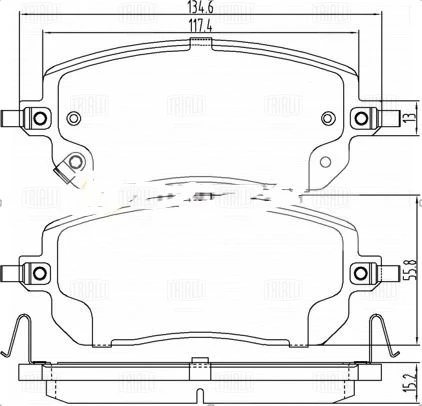 Колодки тормозные дисковые передние 2WD TRIALLI PF 2204